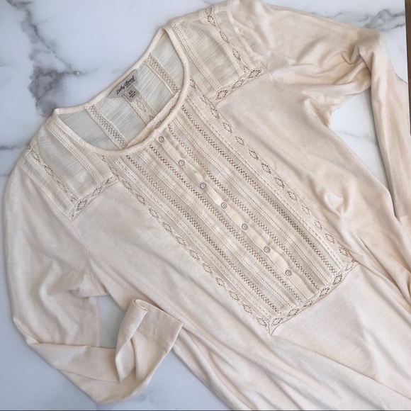 Lucky Brand Tops - LOWEST PRICE Lucky Brand crochet Henley